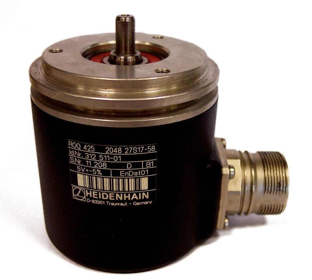 A depiction of an absolute rotary angle encoder