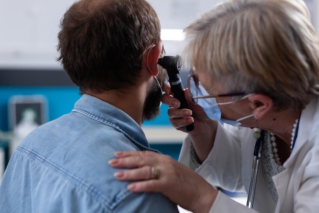 hearing test going on for a patient